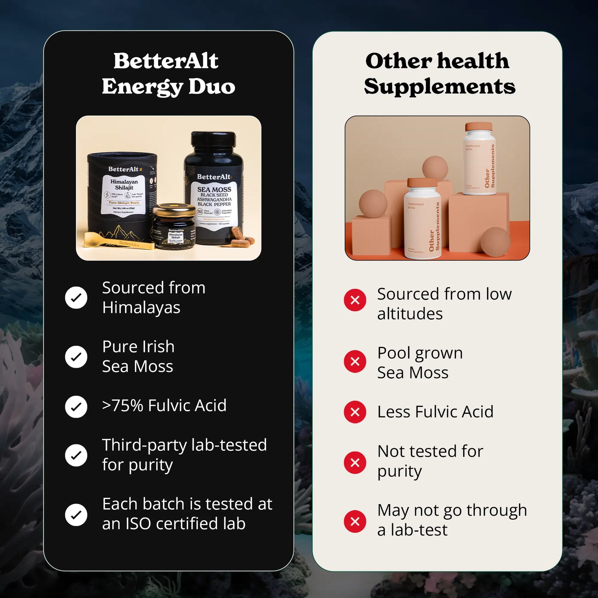 Himalayan Shilajit Sea Moss, Ashwagandha, Black Pepper